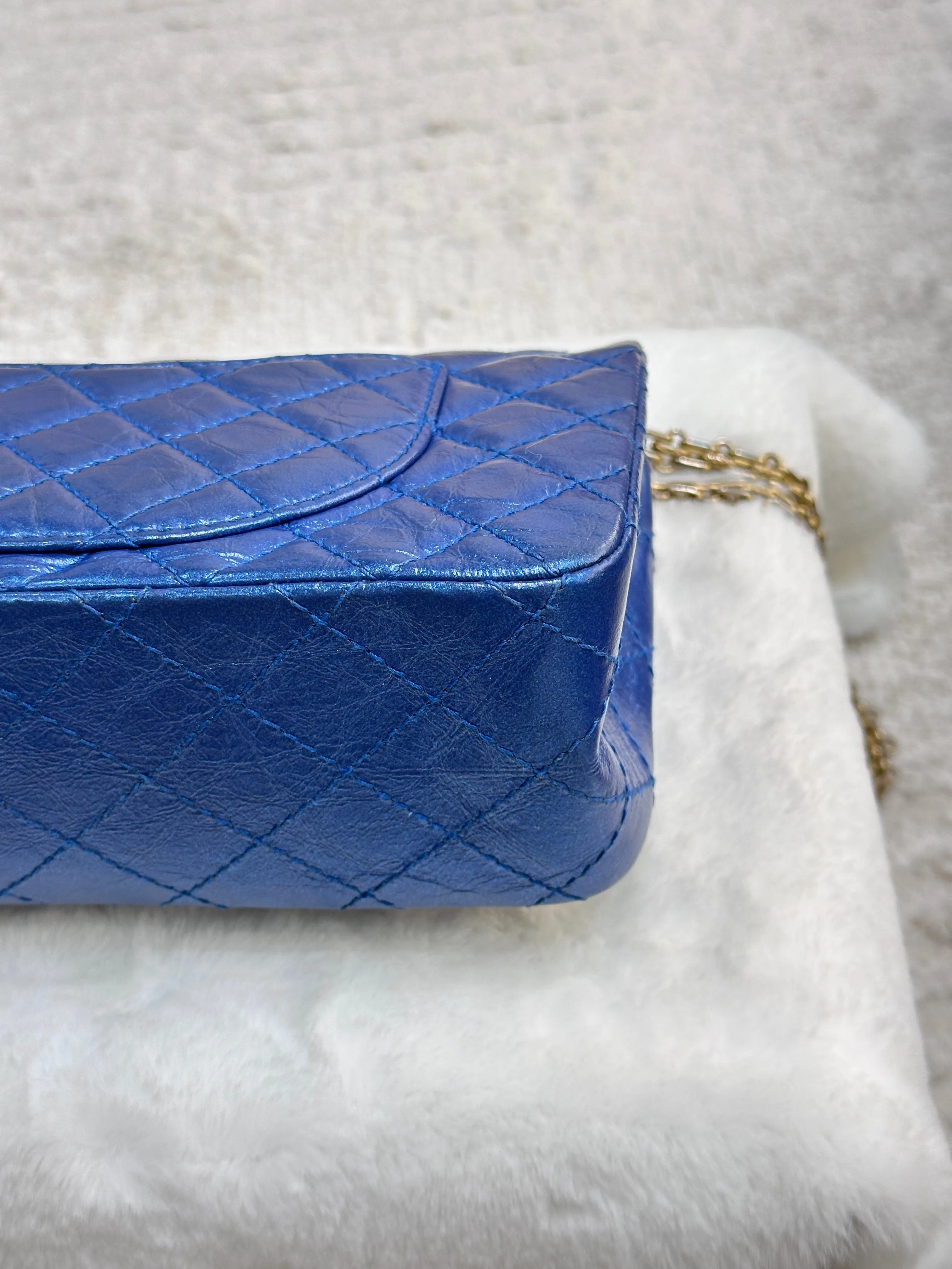 19A Chanel Iridescent Royal Electric Blue 2.55 225 Medium Reissue Flap Bag