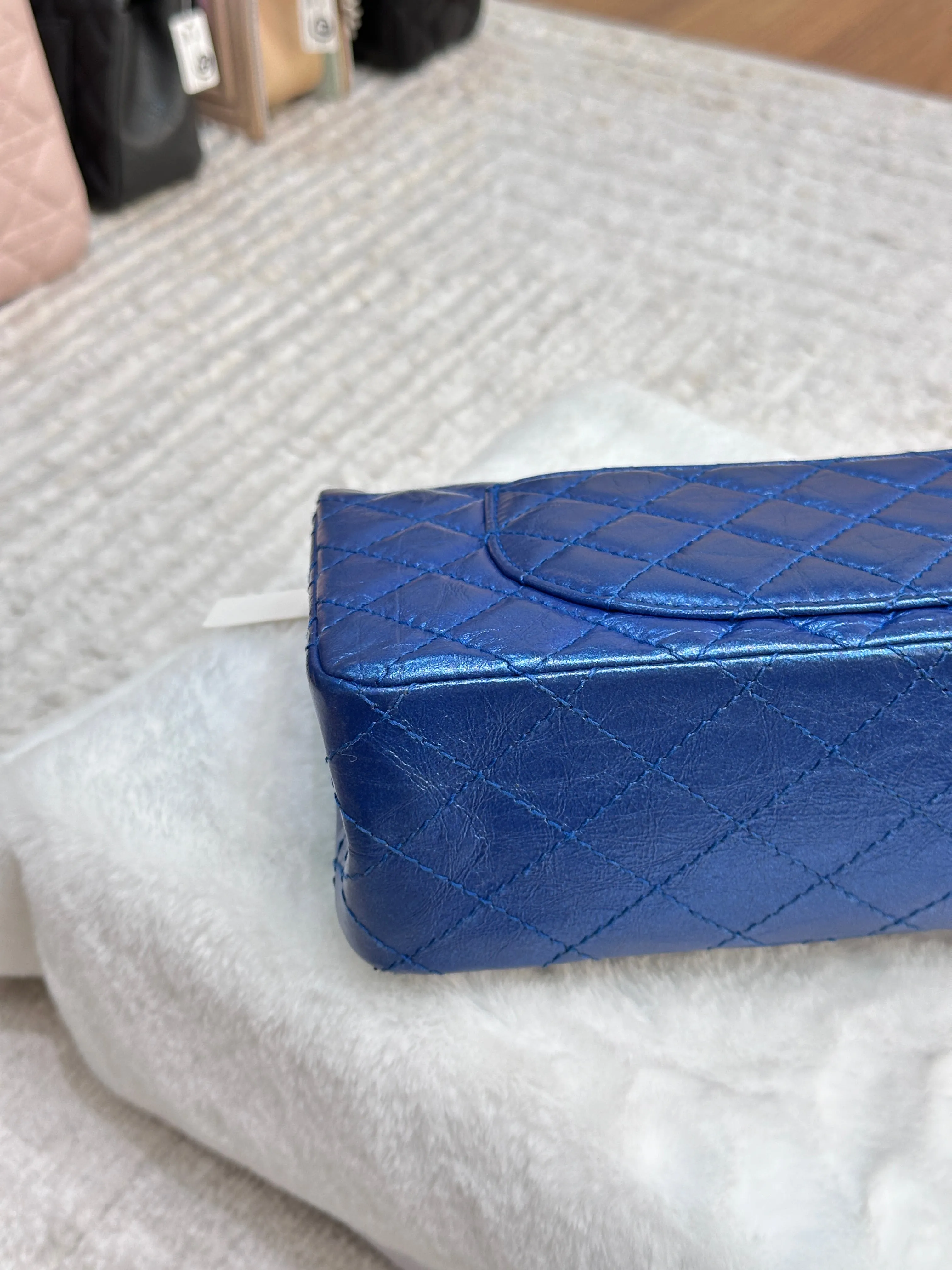 19A Chanel Iridescent Royal Electric Blue 2.55 225 Medium Reissue Flap Bag