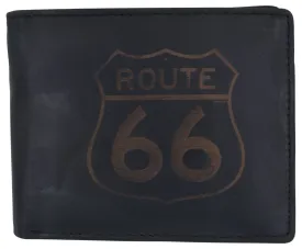 AFONiE RFID Rustic Men Wallet-Route66 Design Craft Stamp