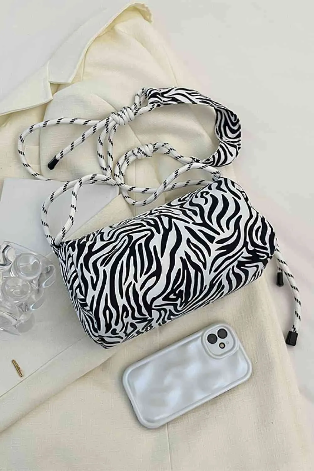 Animal Print Nylon Handbag