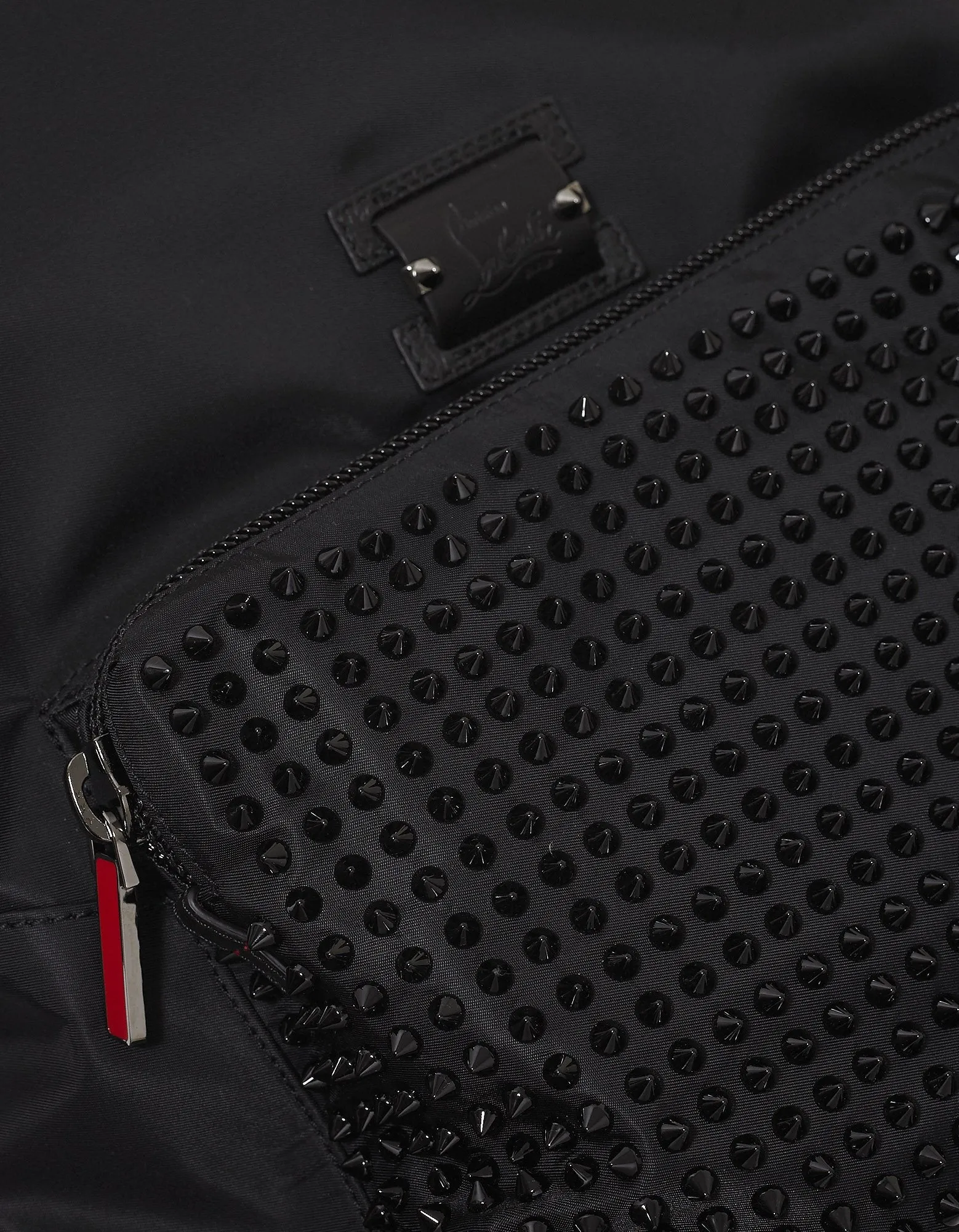 Backloubi Black Nylon Spikes Backpack