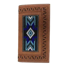 Beaded Inlay Checkbook ~ Blue