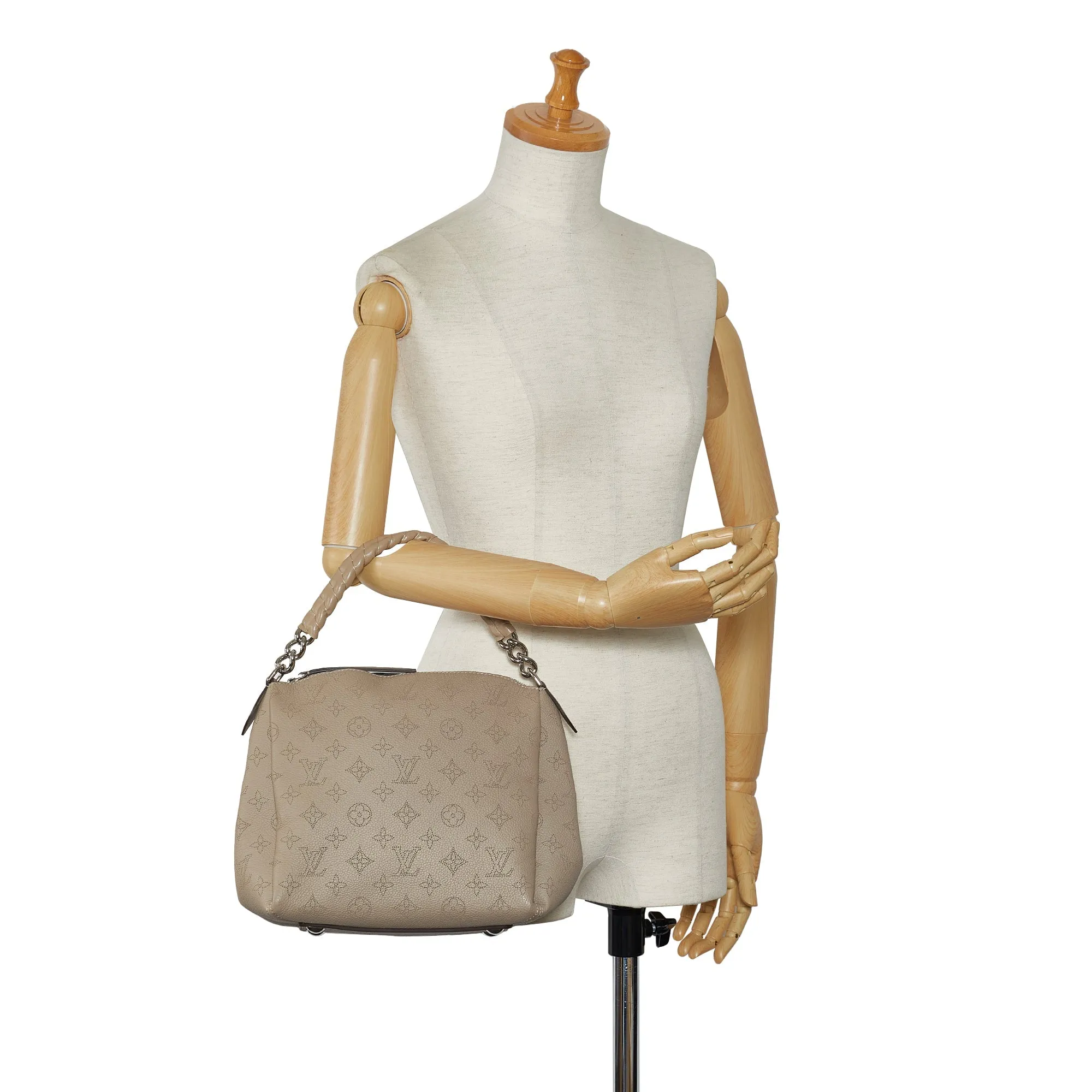 Beige Louis Vuitton Monogram Mahina Babylone Chain BB Satchel