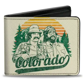 Bi-Fold Wallet - Cheech & Chong COLORADO Landscape Ivory Orange Green