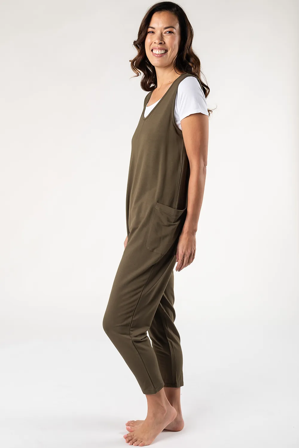 Brooke Bamboo Jumpsuit - Deep Olive