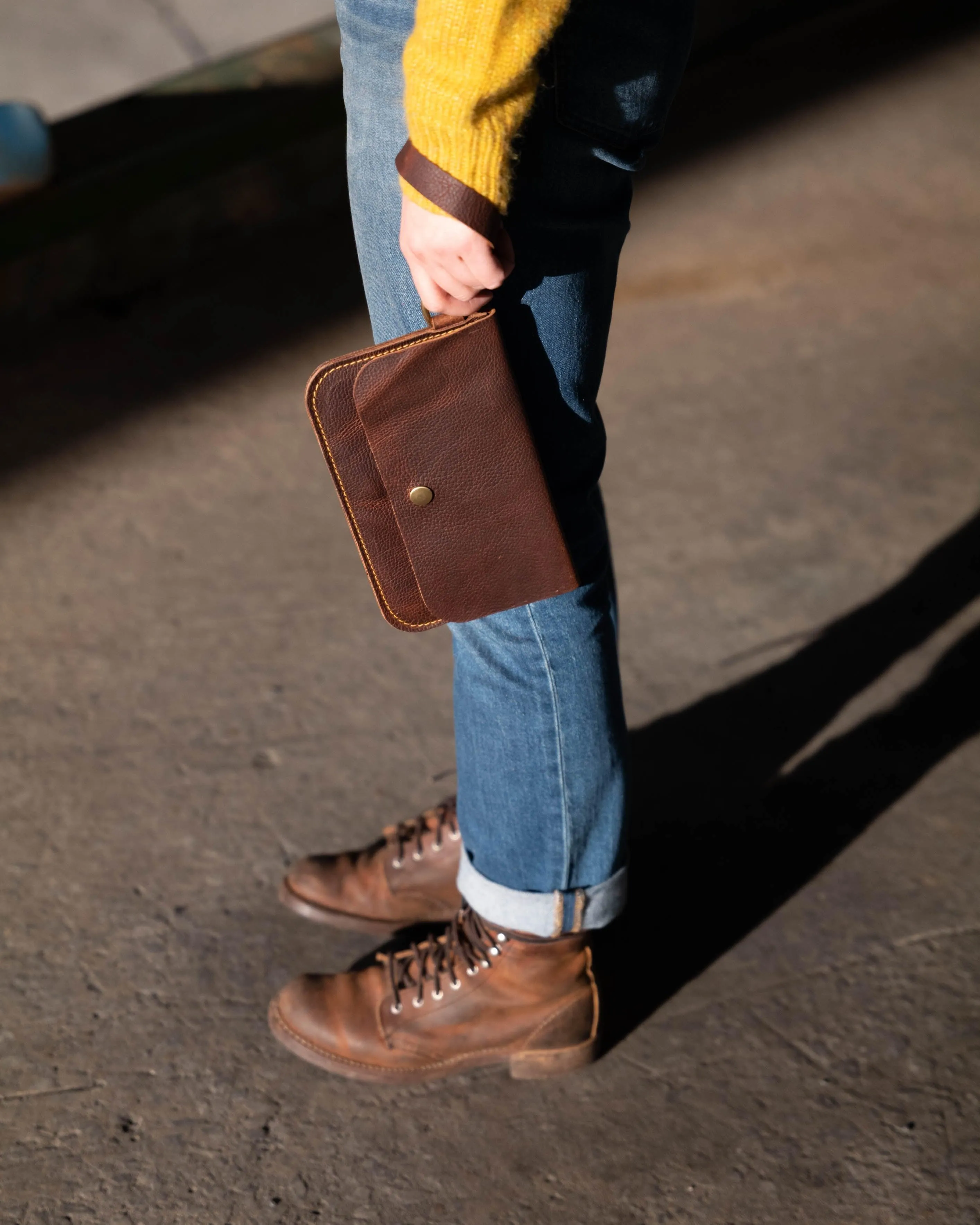 Brown Kodiak Wristlet Clutch