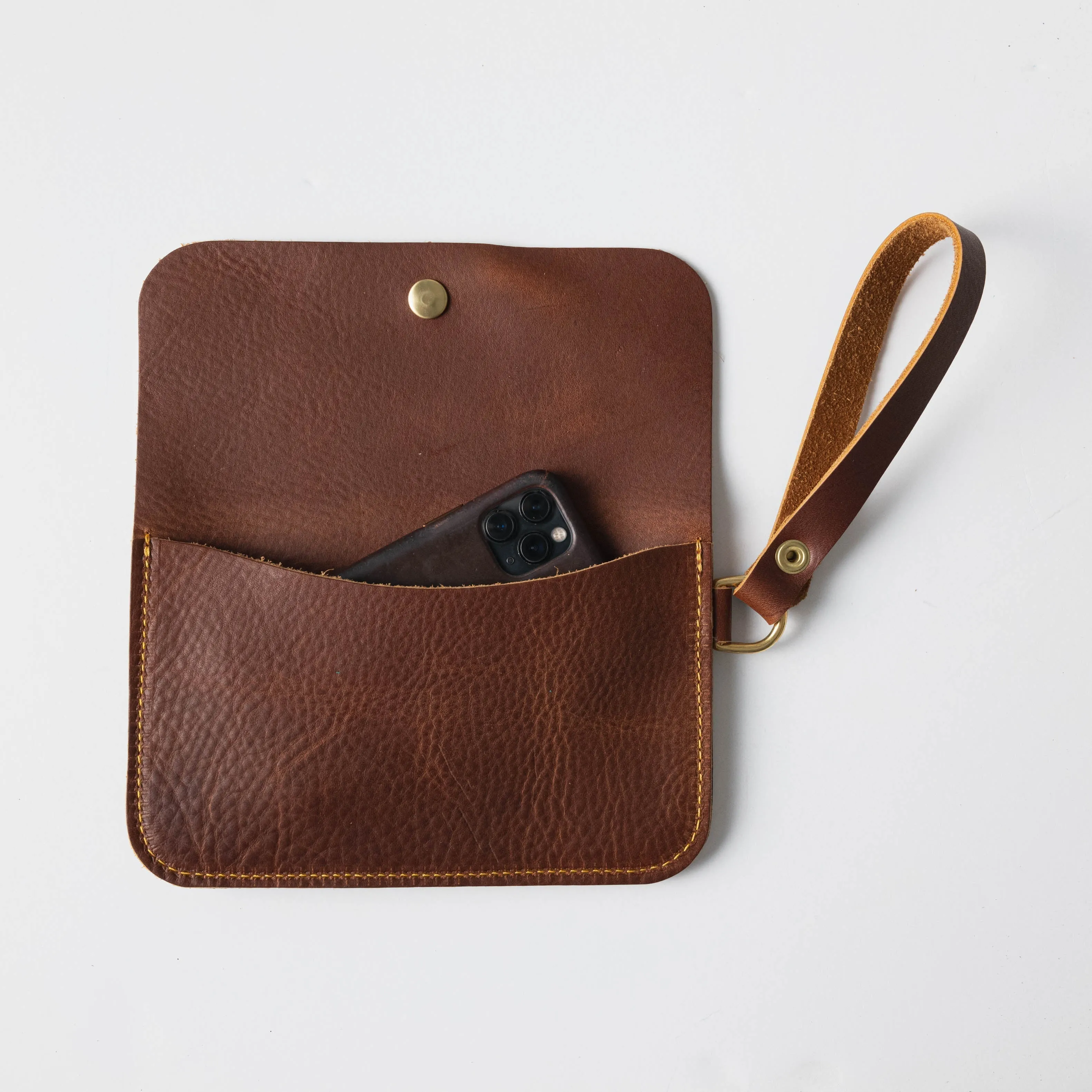 Brown Kodiak Wristlet Clutch