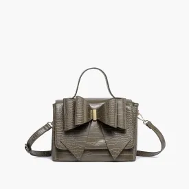 Celia Double Bowtie Embossed Crossbody Bag