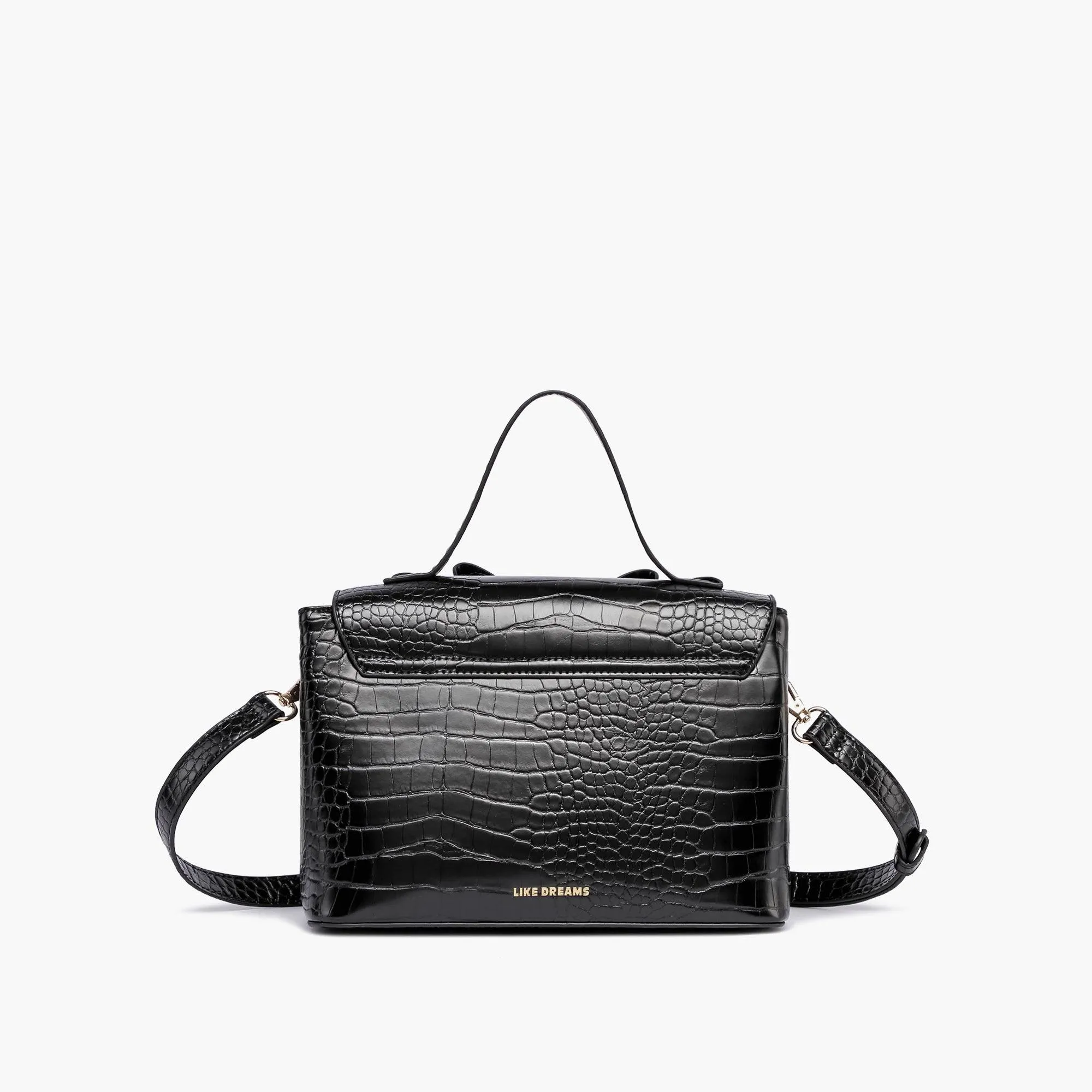 Celia Double Bowtie Embossed Crossbody Bag