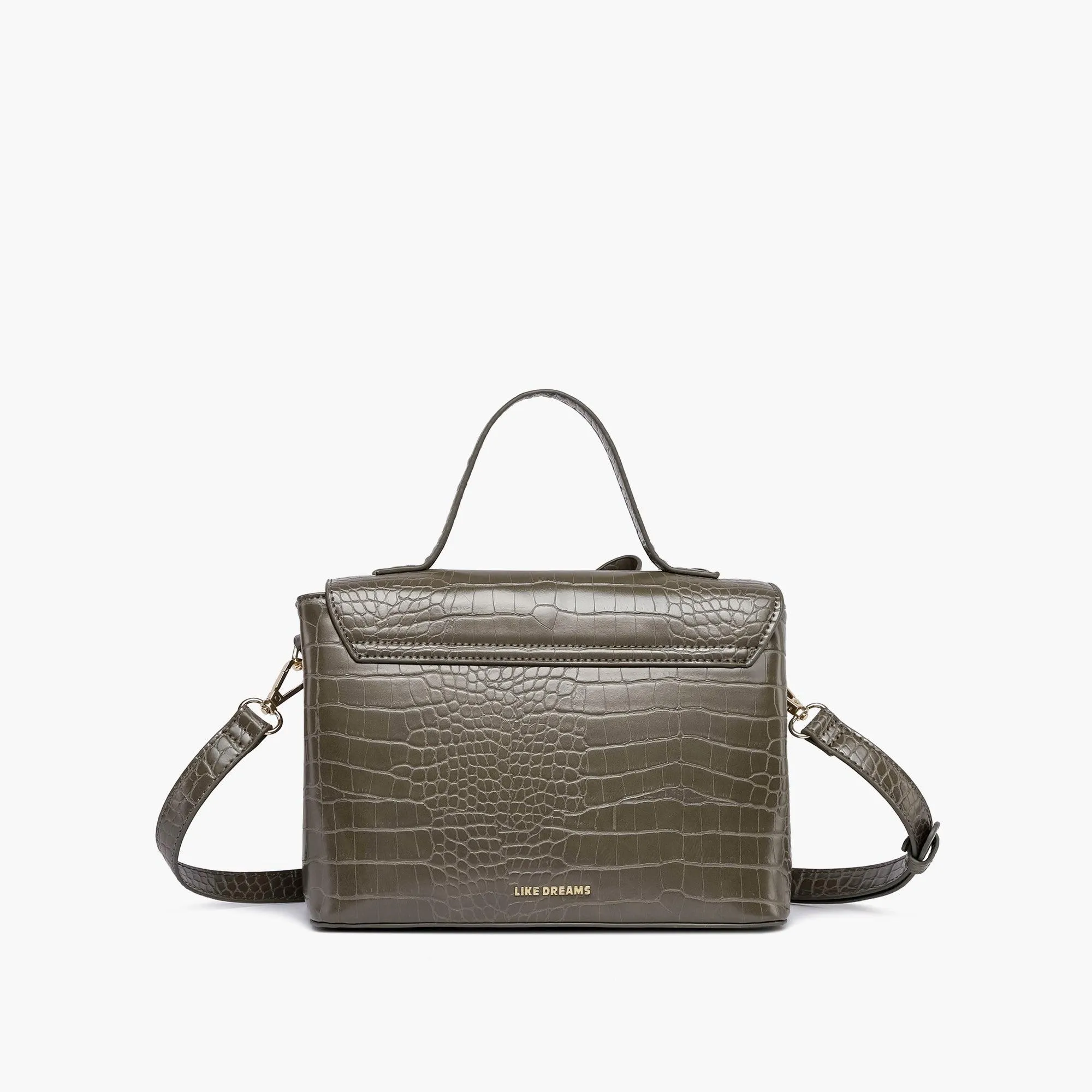 Celia Double Bowtie Embossed Crossbody Bag