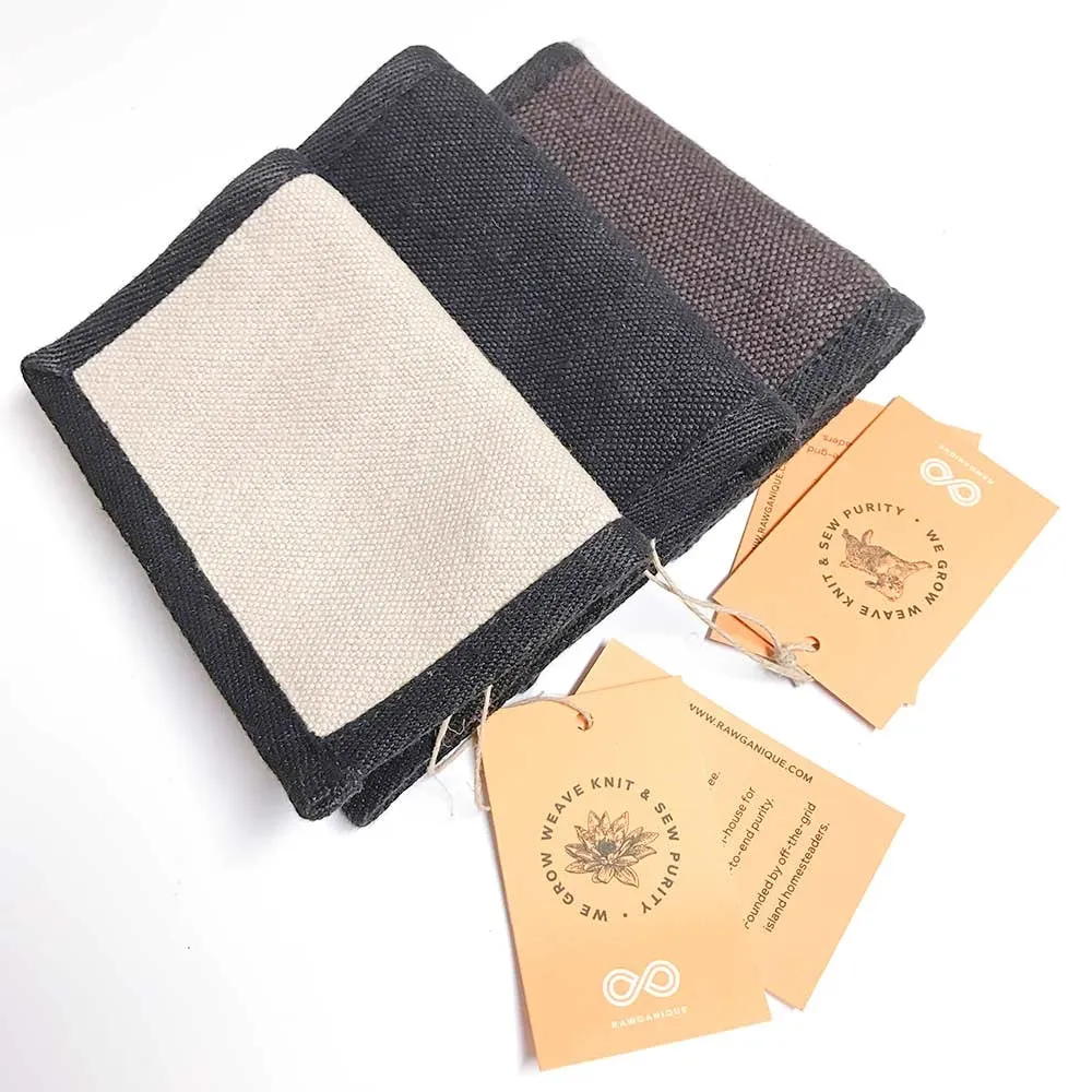 CERVANTES Organic Hemp Canvas Trifold Wallet with Driver's License Window