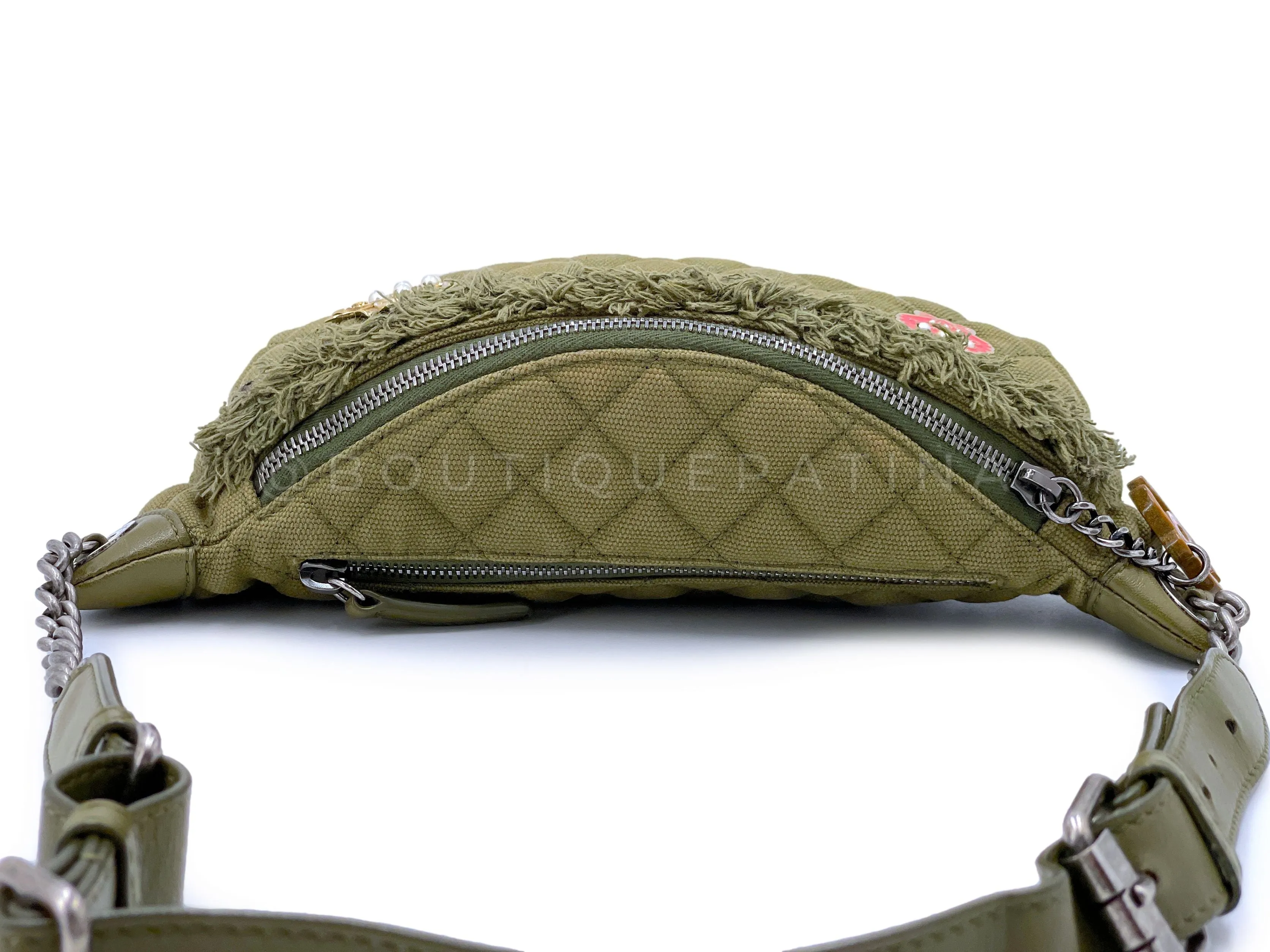 Chanel 17C Coco Cuba Khaki Banane Fanny Pack Belt Bag RHW