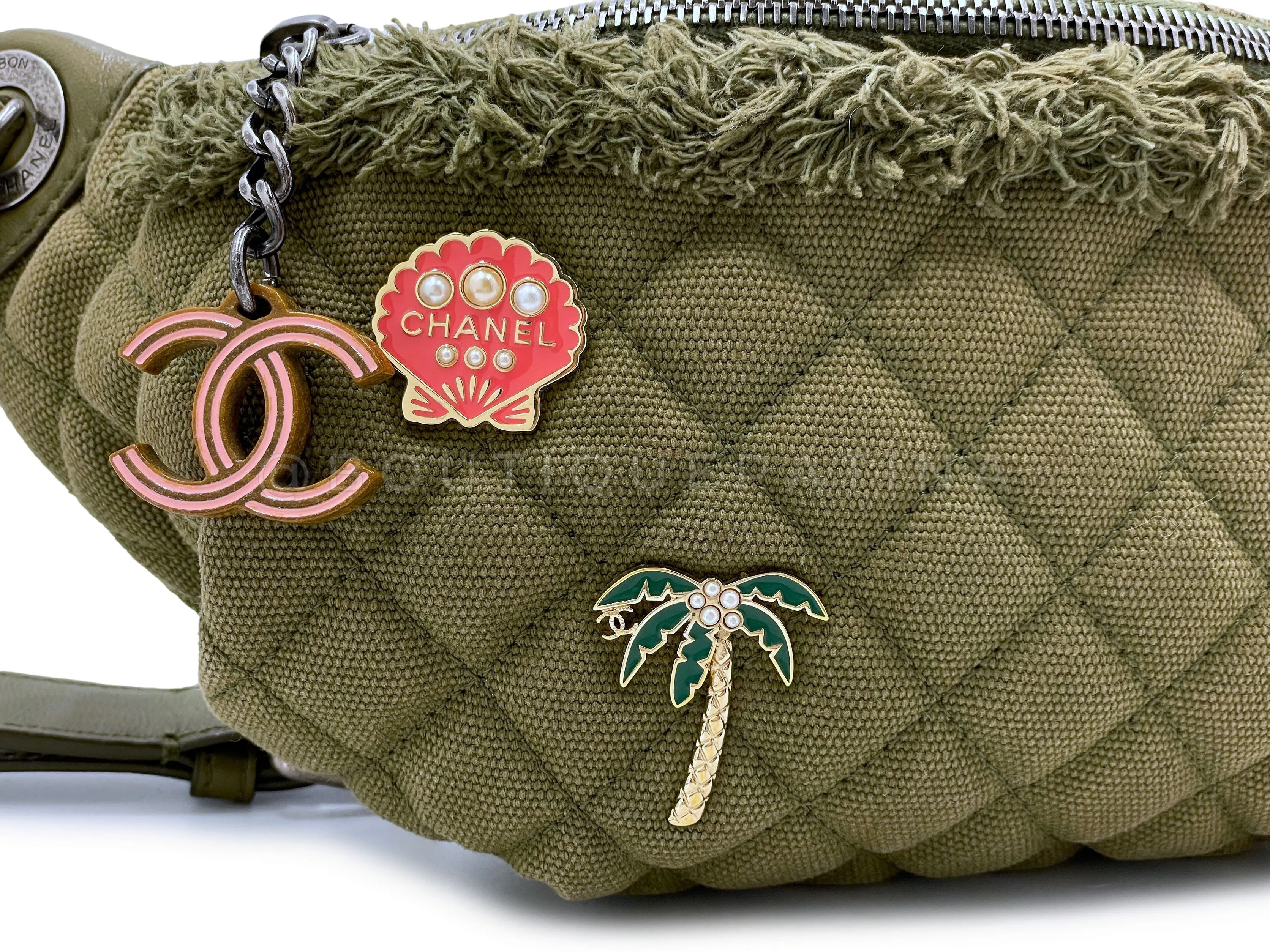 Chanel 17C Coco Cuba Khaki Banane Fanny Pack Belt Bag RHW