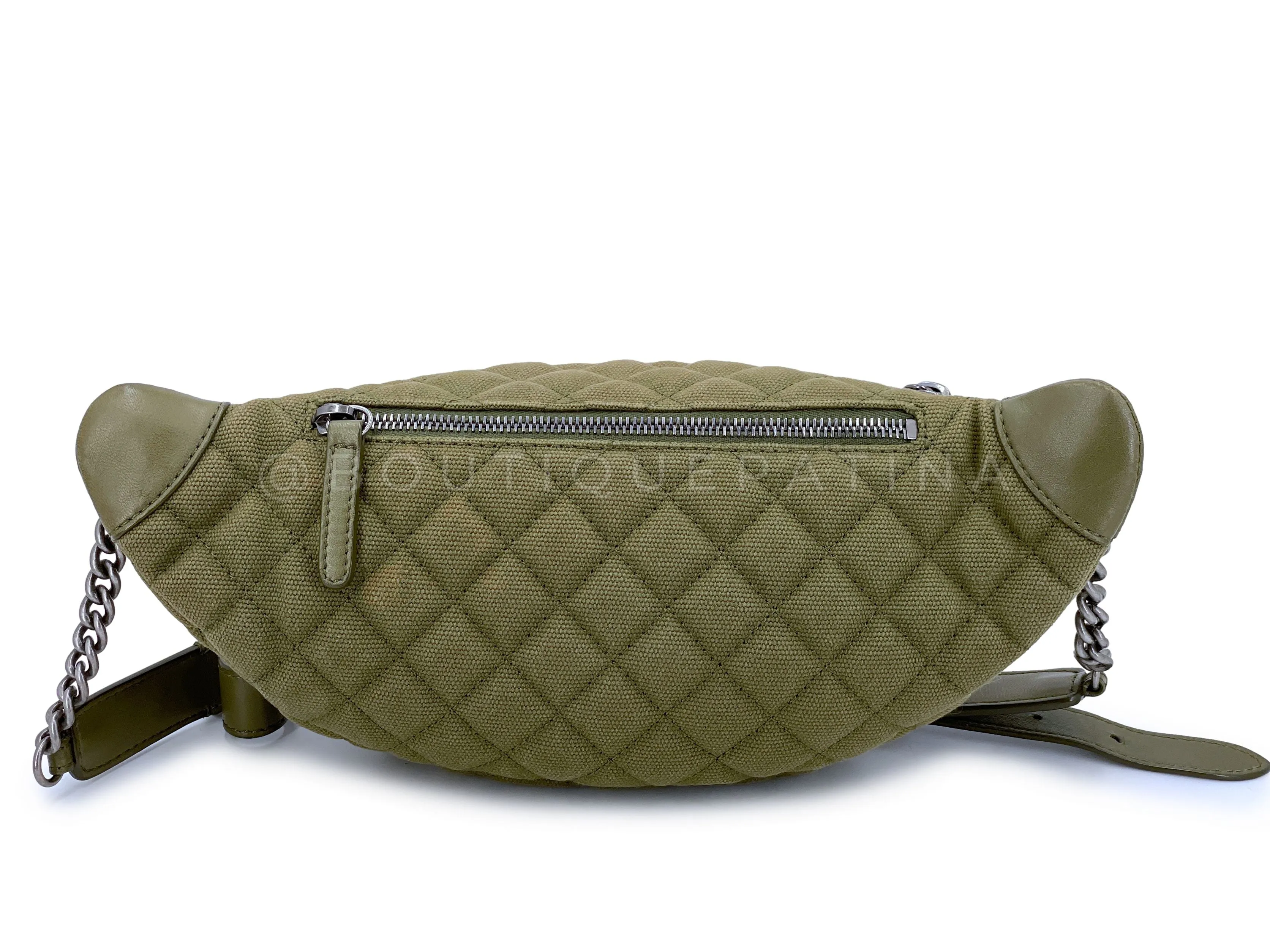 Chanel 17C Coco Cuba Khaki Banane Fanny Pack Belt Bag RHW