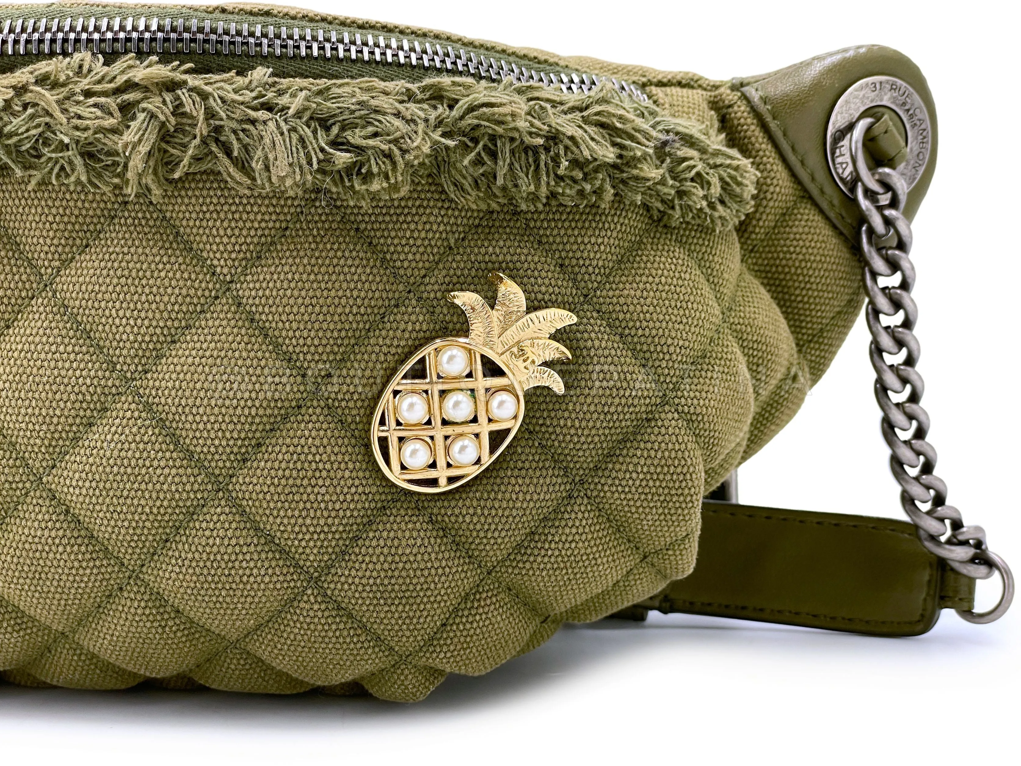 Chanel 17C Coco Cuba Khaki Banane Fanny Pack Belt Bag RHW