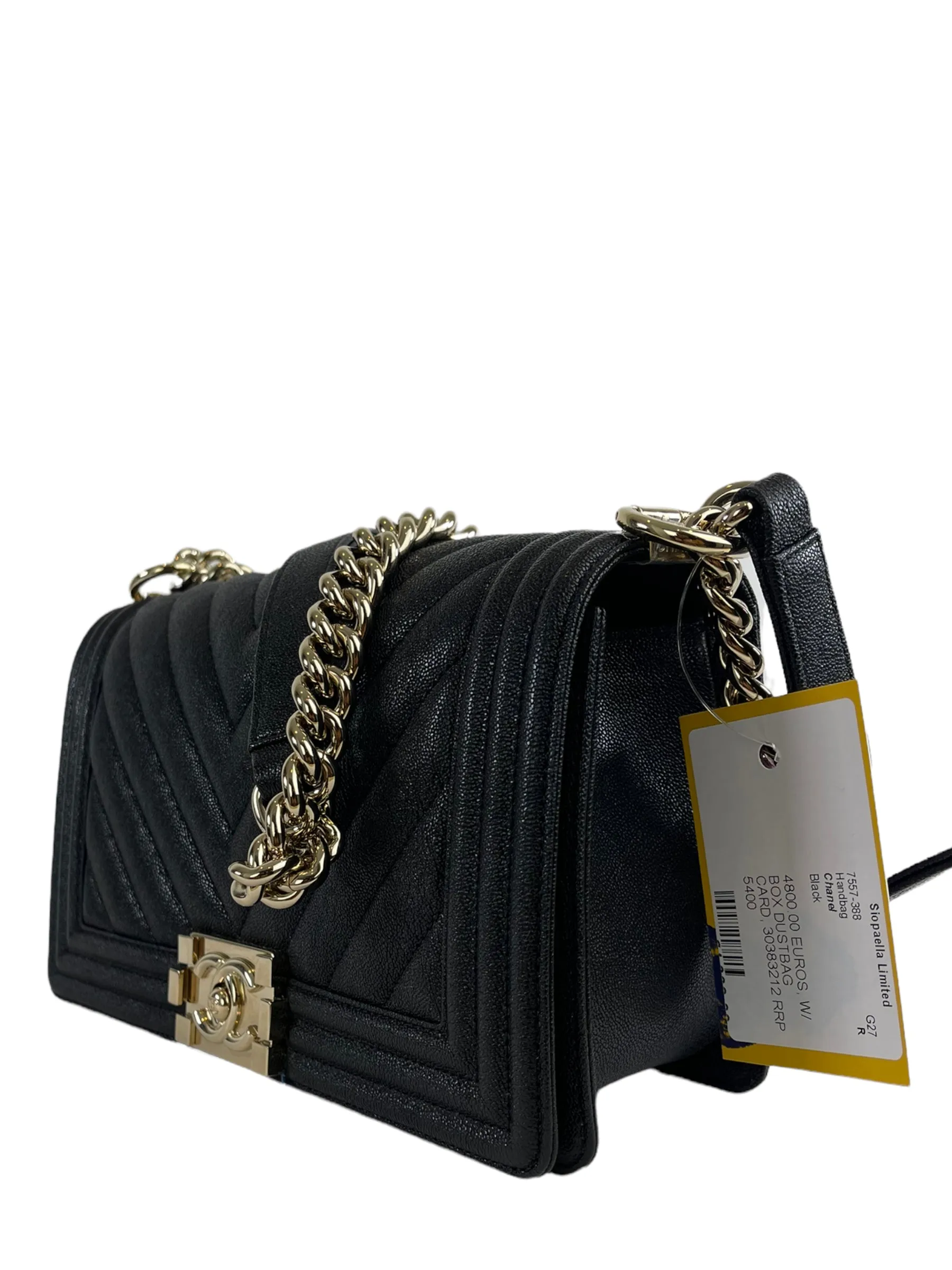 Chanel Black Caviar Leather Boy Flap