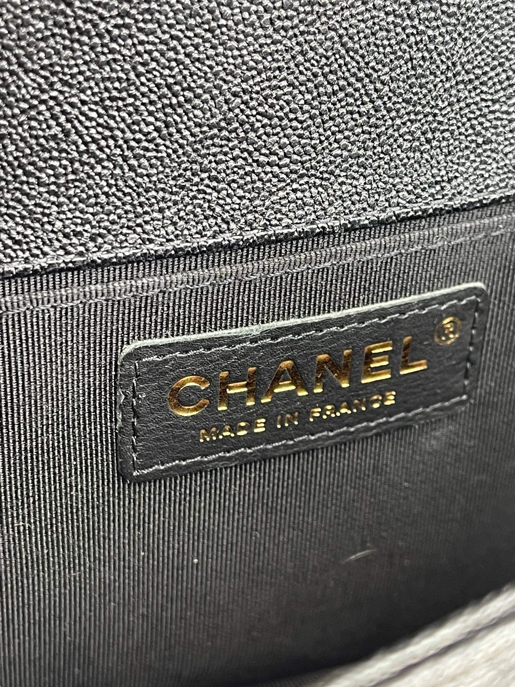 Chanel Black Caviar Leather Boy Flap