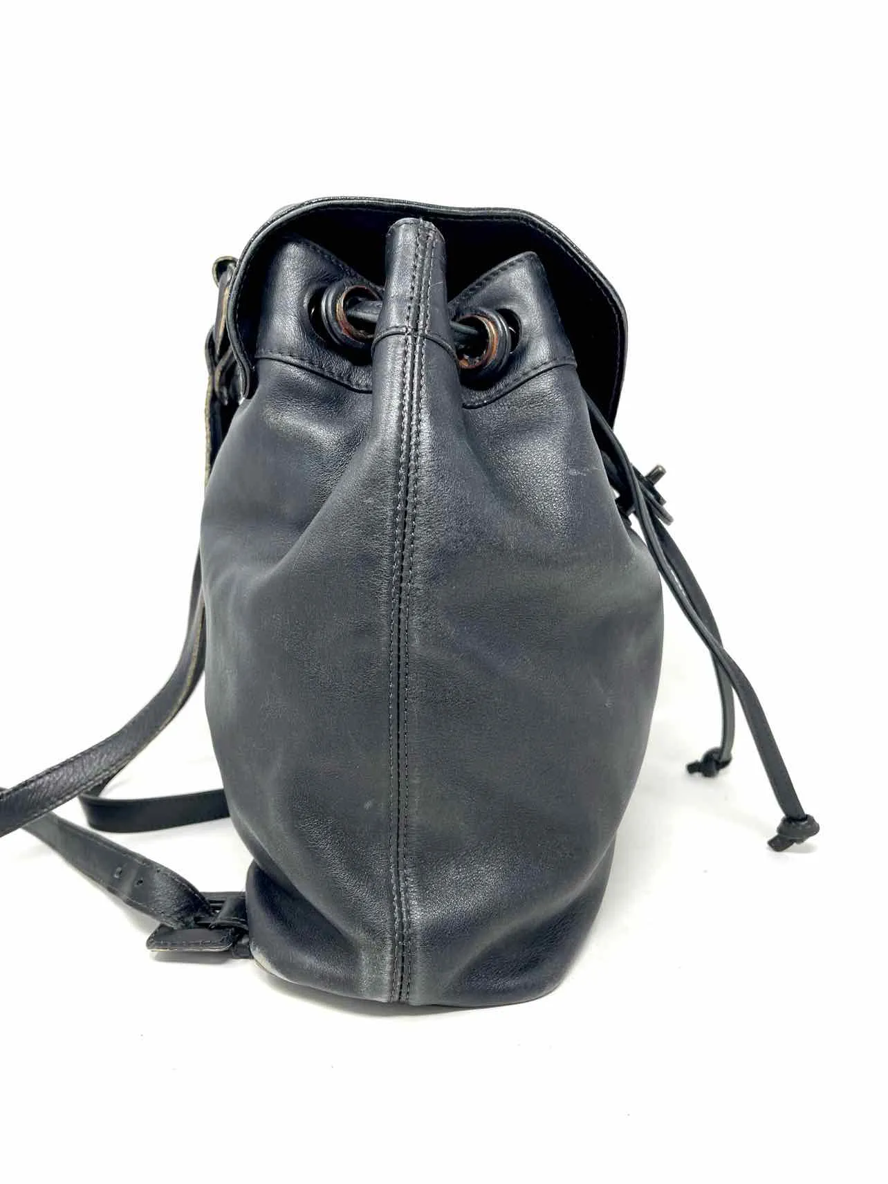 Chanel Black Drawstring Leather AS IS Designer BackPack