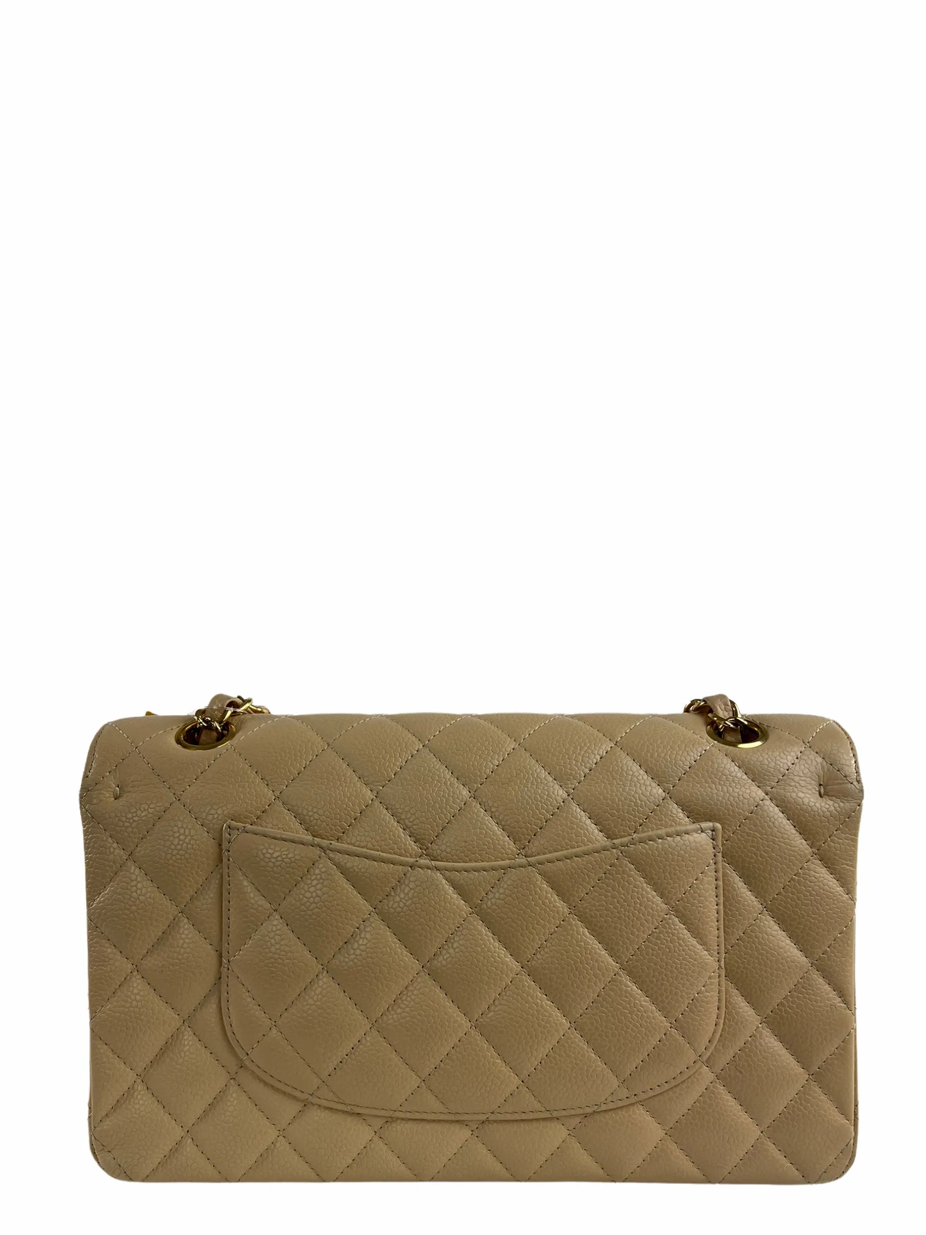 Chanel Cream Caviar Leather Medium Classic Double Flap