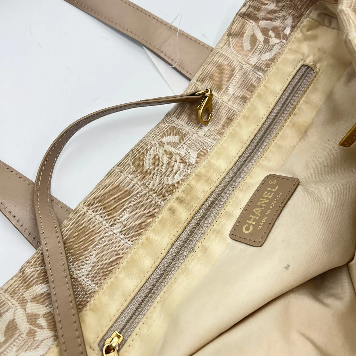 Chanel Nylon Travel Line Tote Ivory Handbag