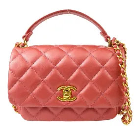 Chanel Quilted Chain 2way Handbag Pink Lambskin 28875970 67710