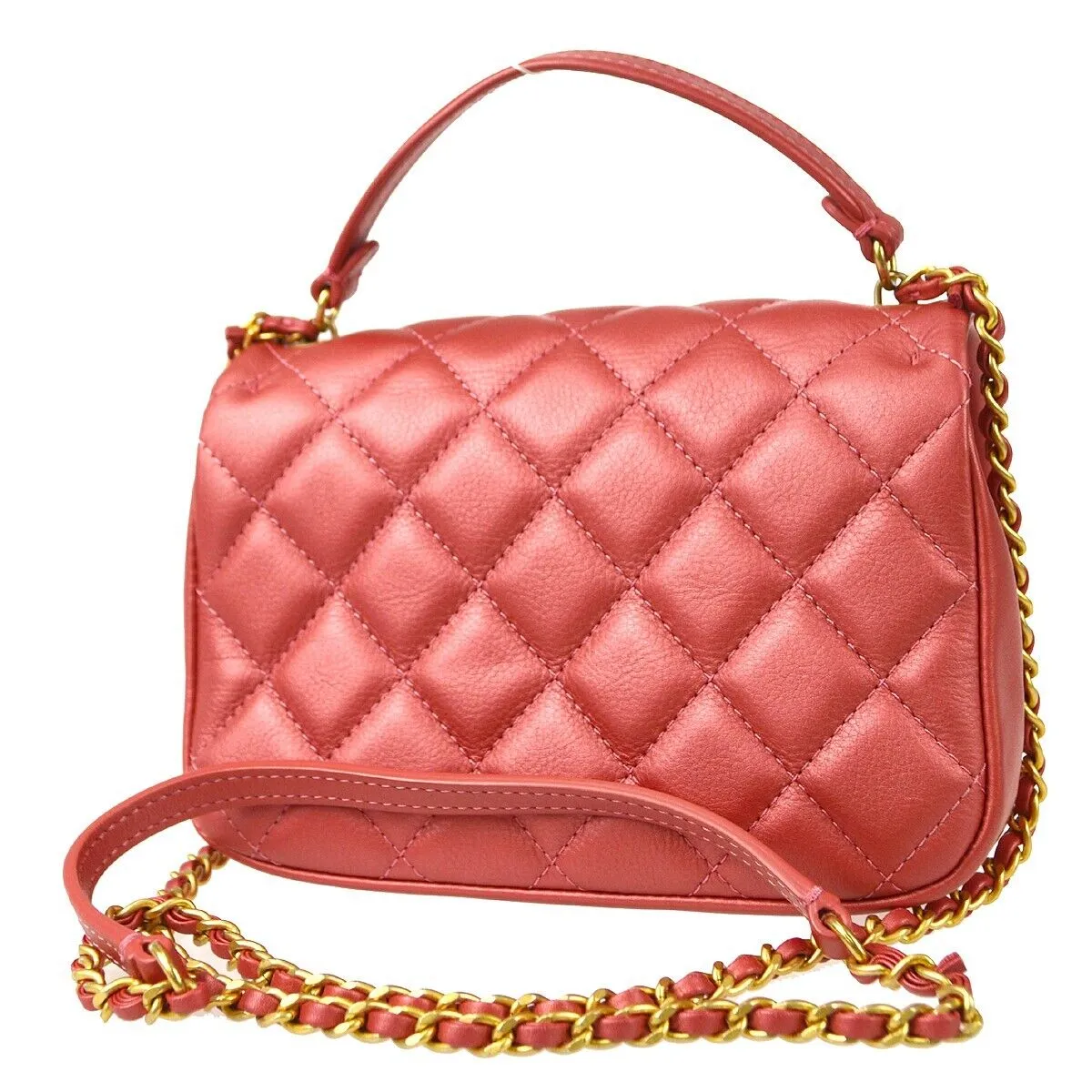 Chanel Quilted Chain 2way Handbag Pink Lambskin 28875970 67710