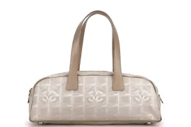 CHANEL TRAVEL LINE BOSTON HANDBAG 34 (1051xxxx) BEIGE COLOR, GOLD HARDWARE, NO CARD & DUST COVER