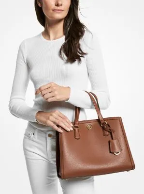 Chantal Medium Pebbled Leather Satchel