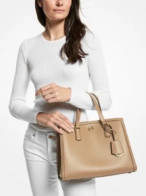 Chantal Medium Pebbled Leather Satchel