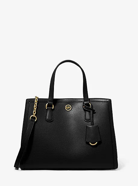 Chantal Medium Pebbled Leather Satchel