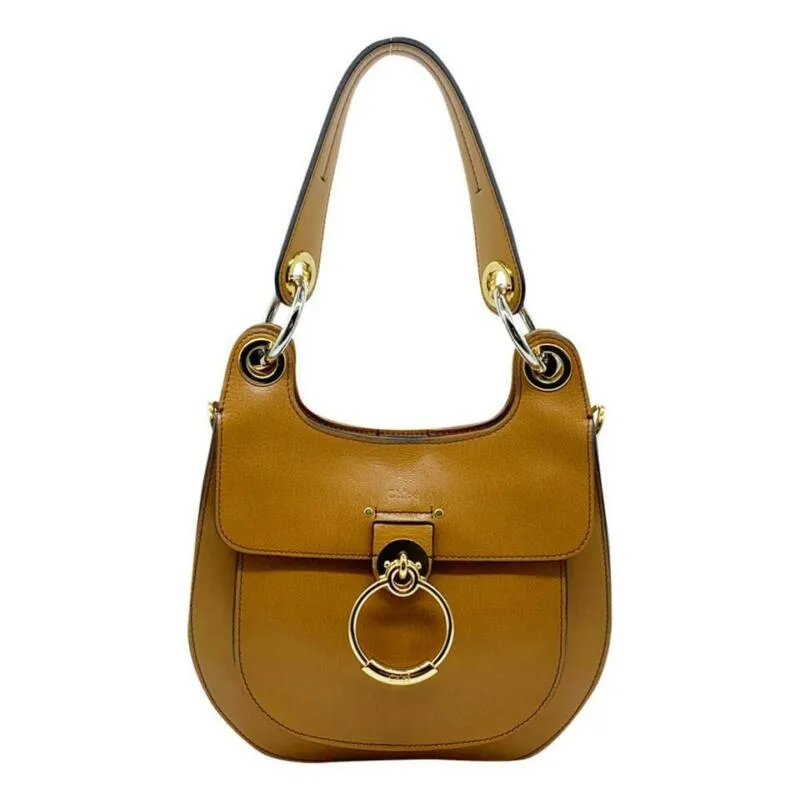 Chloé Medium Tess Brown Leather Shoulder Bag