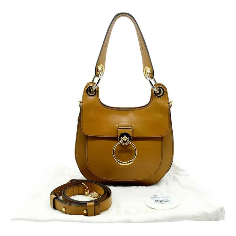 Chloé Medium Tess Brown Leather Shoulder Bag