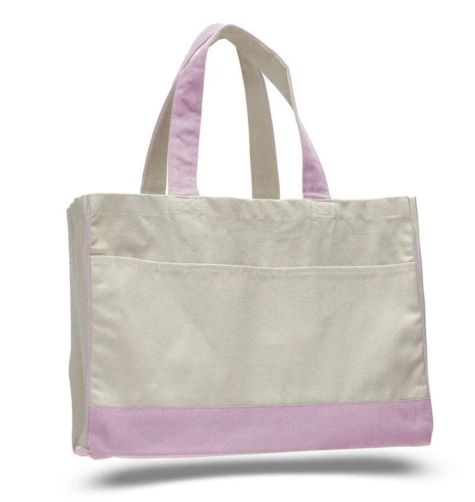 Cotton Canvas Tote Bag with Inside Zipper Pocket