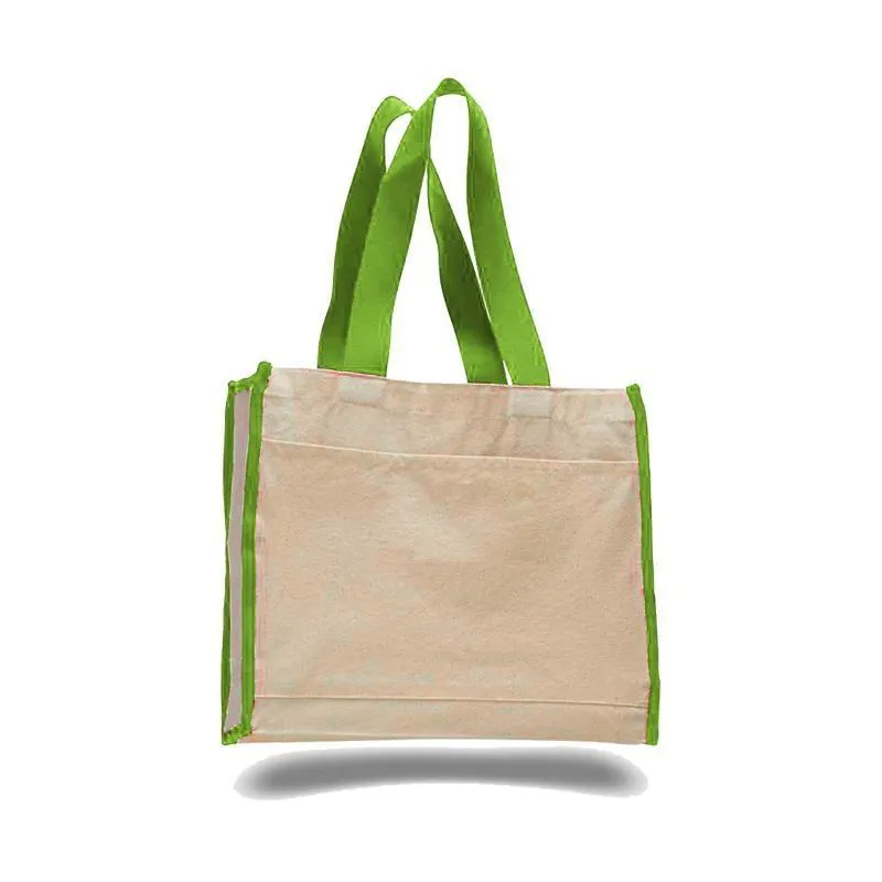 CUSTOM HEAVY CANVAS TOTE BAG WITH COLORED TRIM