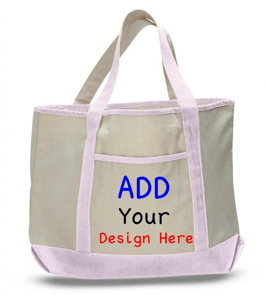 CUSTOM JUMBO SIZE HEAVY CANVAS DELUXE TOTE BAG