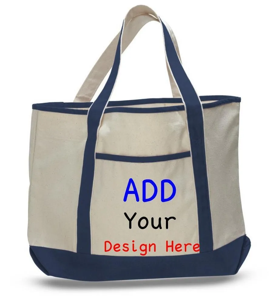 CUSTOM JUMBO SIZE HEAVY CANVAS DELUXE TOTE BAG