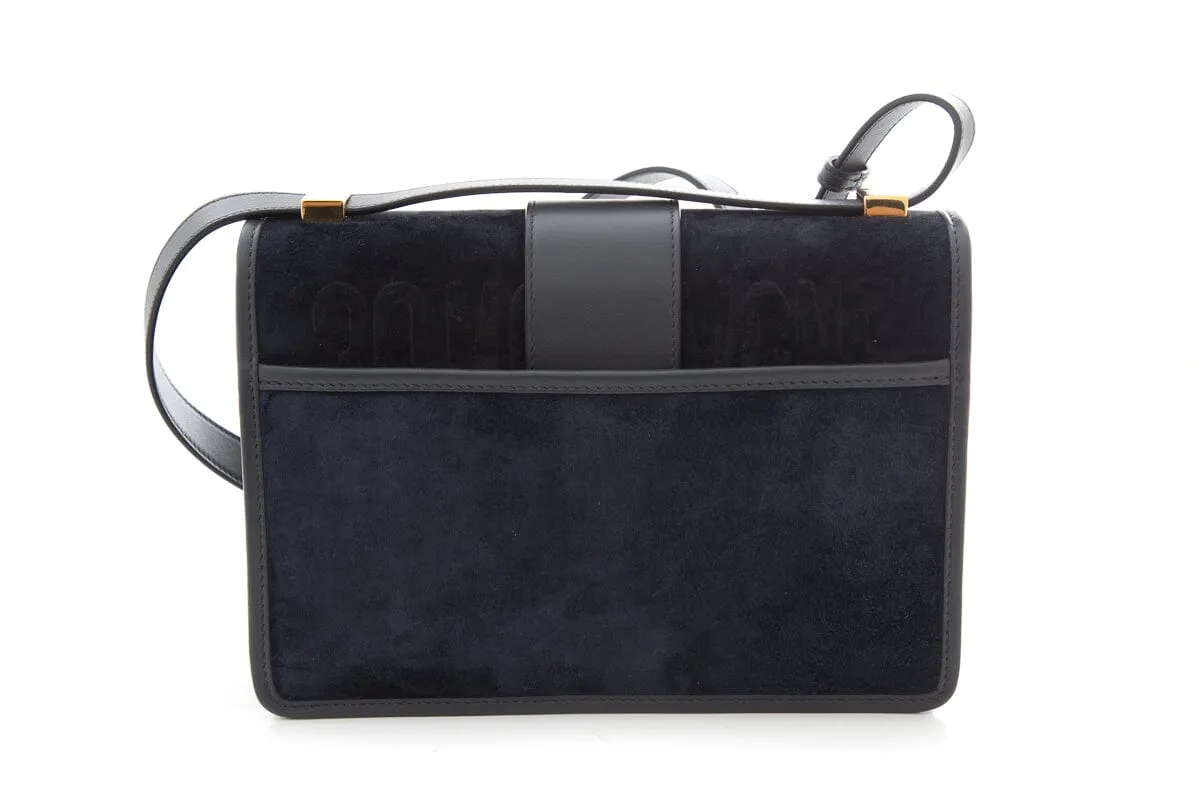 Dior 30 Montaigne Flap Bag in Navy Suede