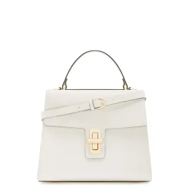 Femme Forte Simone Midi white leather handbag calfskin leather