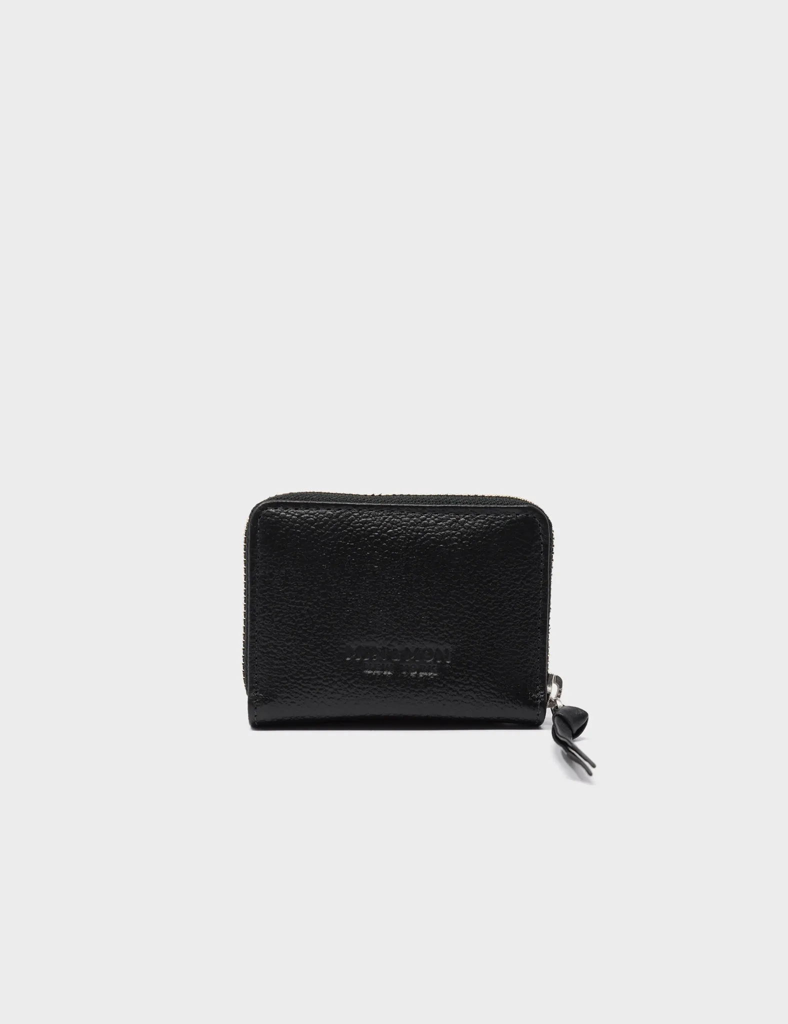 Frodo Black Leather Zip Around Wallet - Cloud Applique