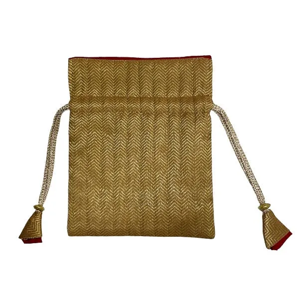 Gold Jacquard Pouch