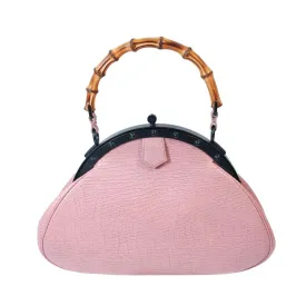 GUCCI Mauve Pink Bamboo Frame Purse