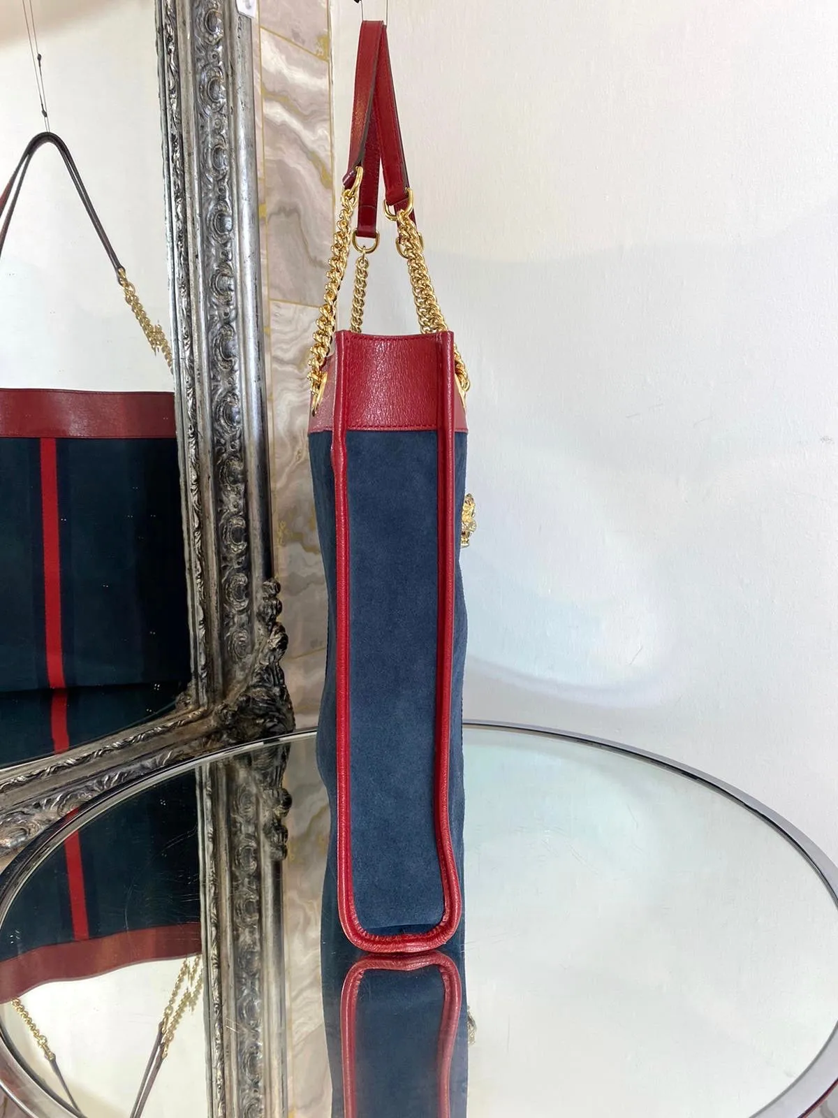 Gucci Rajah Large Suede Shopper Bag