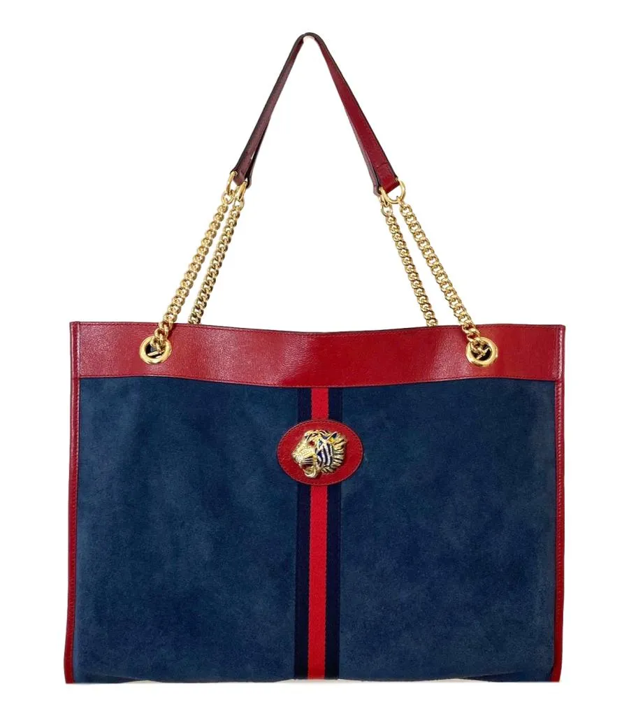 Gucci Rajah Large Suede Shopper Bag