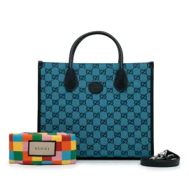 Gucci Tote Bag Blue GG Canvas