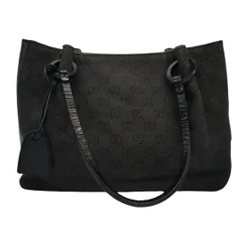 GUCCI Vintage GG Denim Handbag - Black