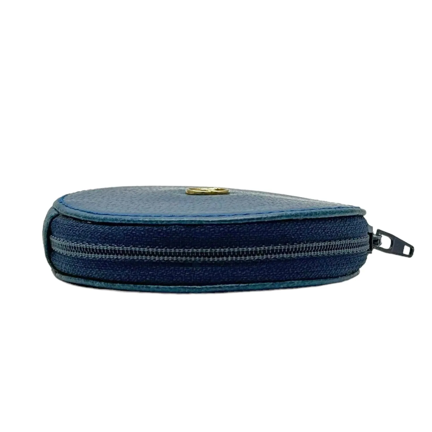 GUCCI Vintage Leather Round Coin Purse - Blue