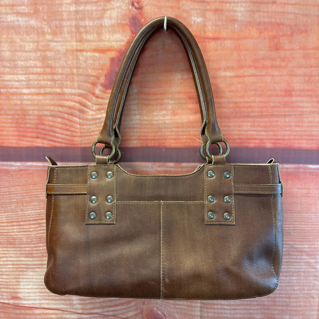 HOBO INTERNATIONAL BROWN LEATHER SHOULDER BAG TC3