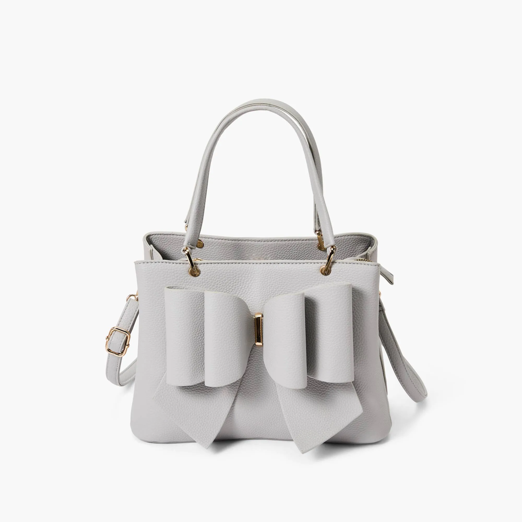 Instant Shipping! Jenna Bow Satchel: Light Grey