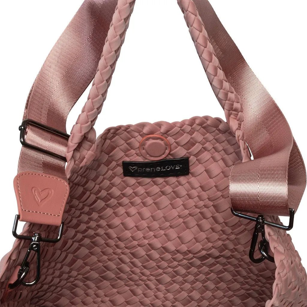 London Large Woven Tote - Rose