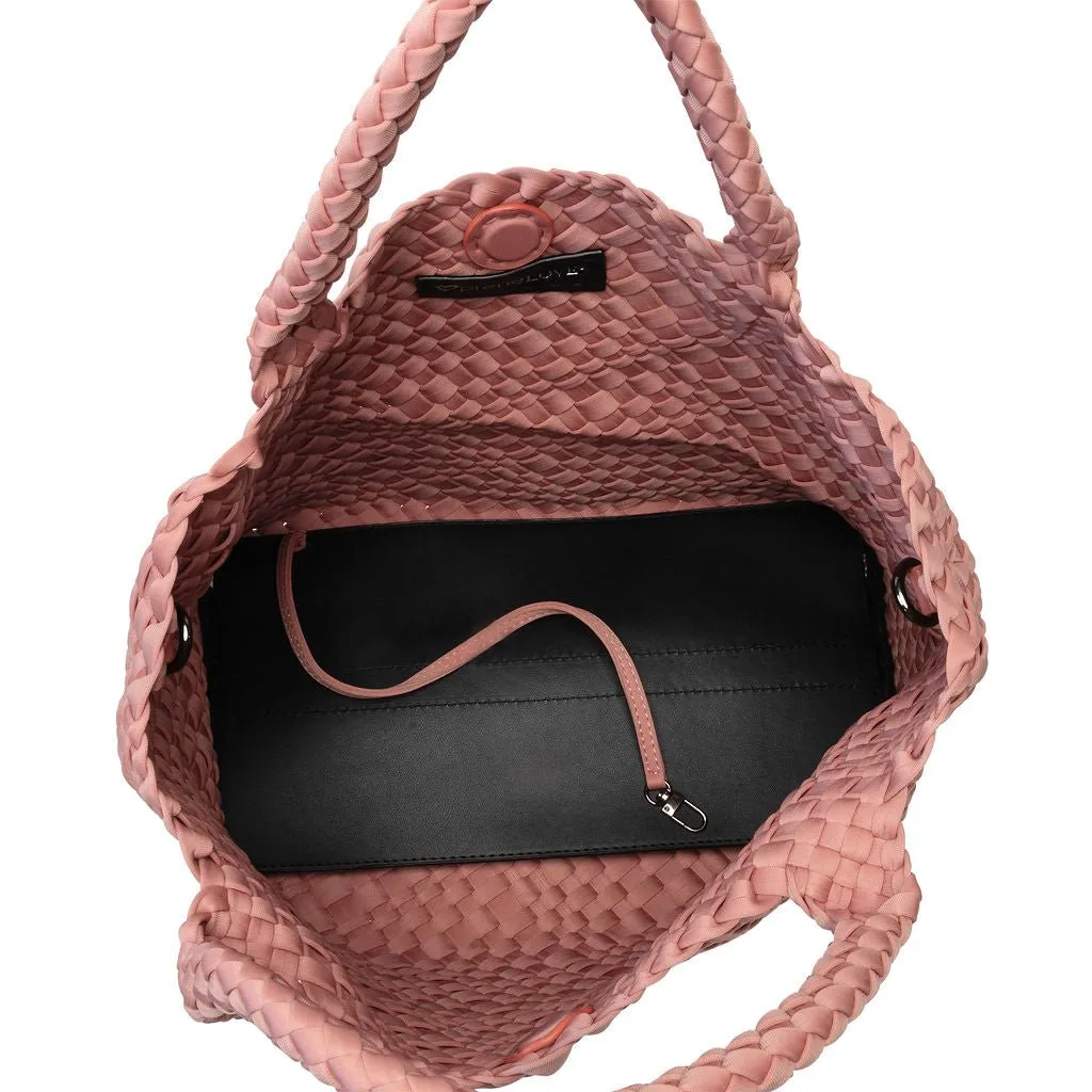 London Large Woven Tote - Rose